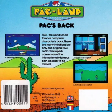 Pac-Land (UK) (1989) box cover back